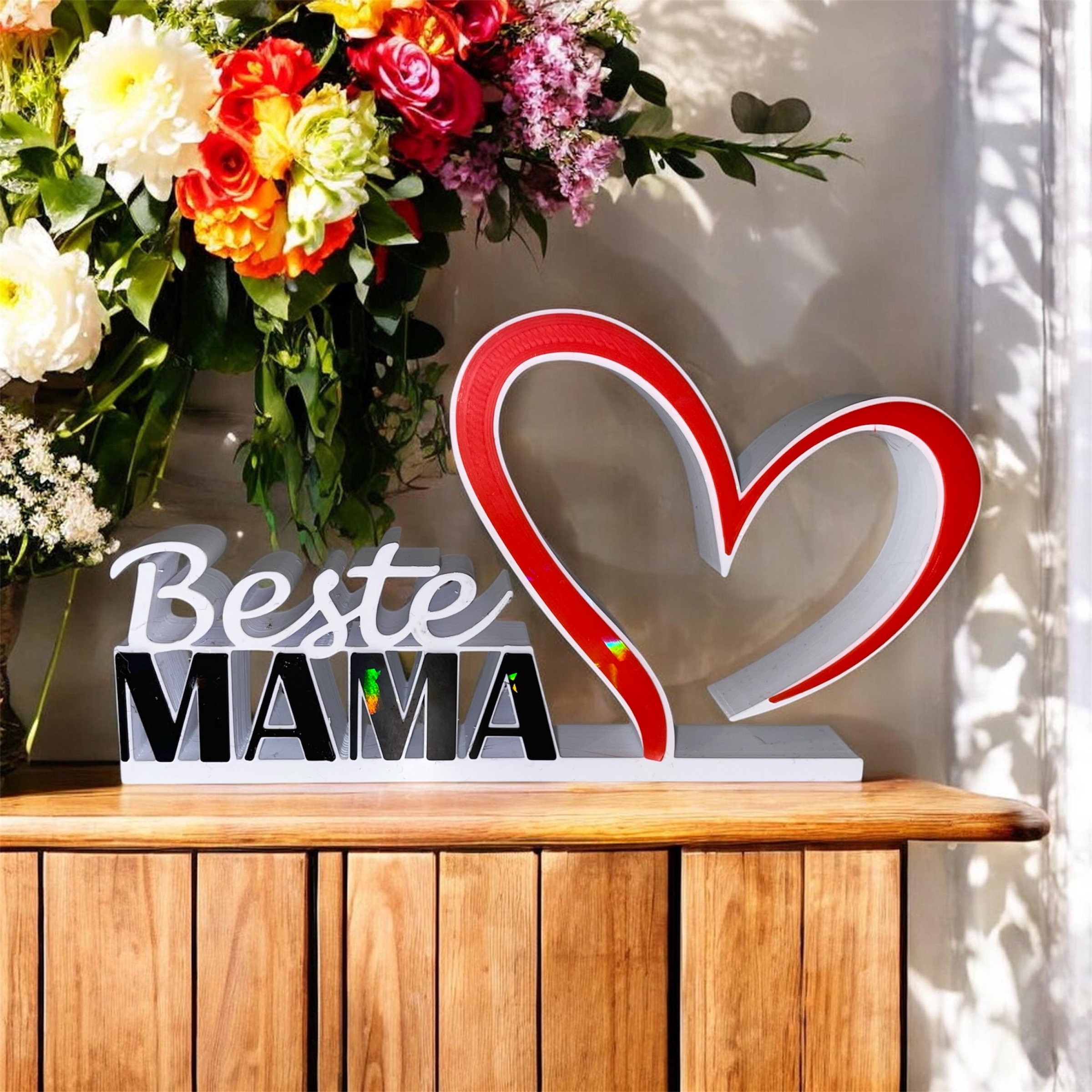 3D-Druck PLA Deko Dekoration Decoration FDM Beste Mama Aufsteller Muttertag
