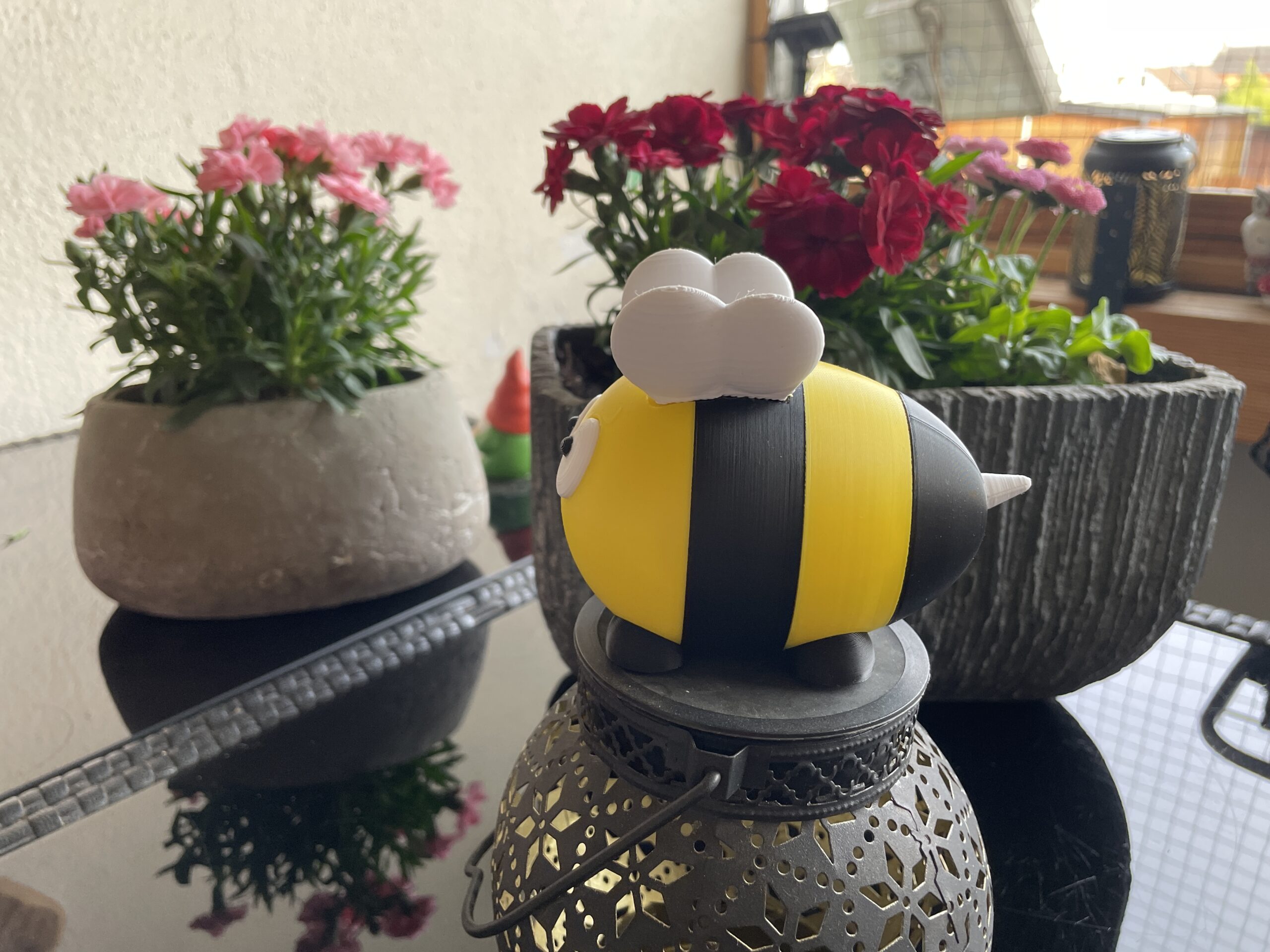 3D-Druck PLA Biene Bee Bumblebee Hummel Gartendeko Sommerdekoration Summer Decoration FDM