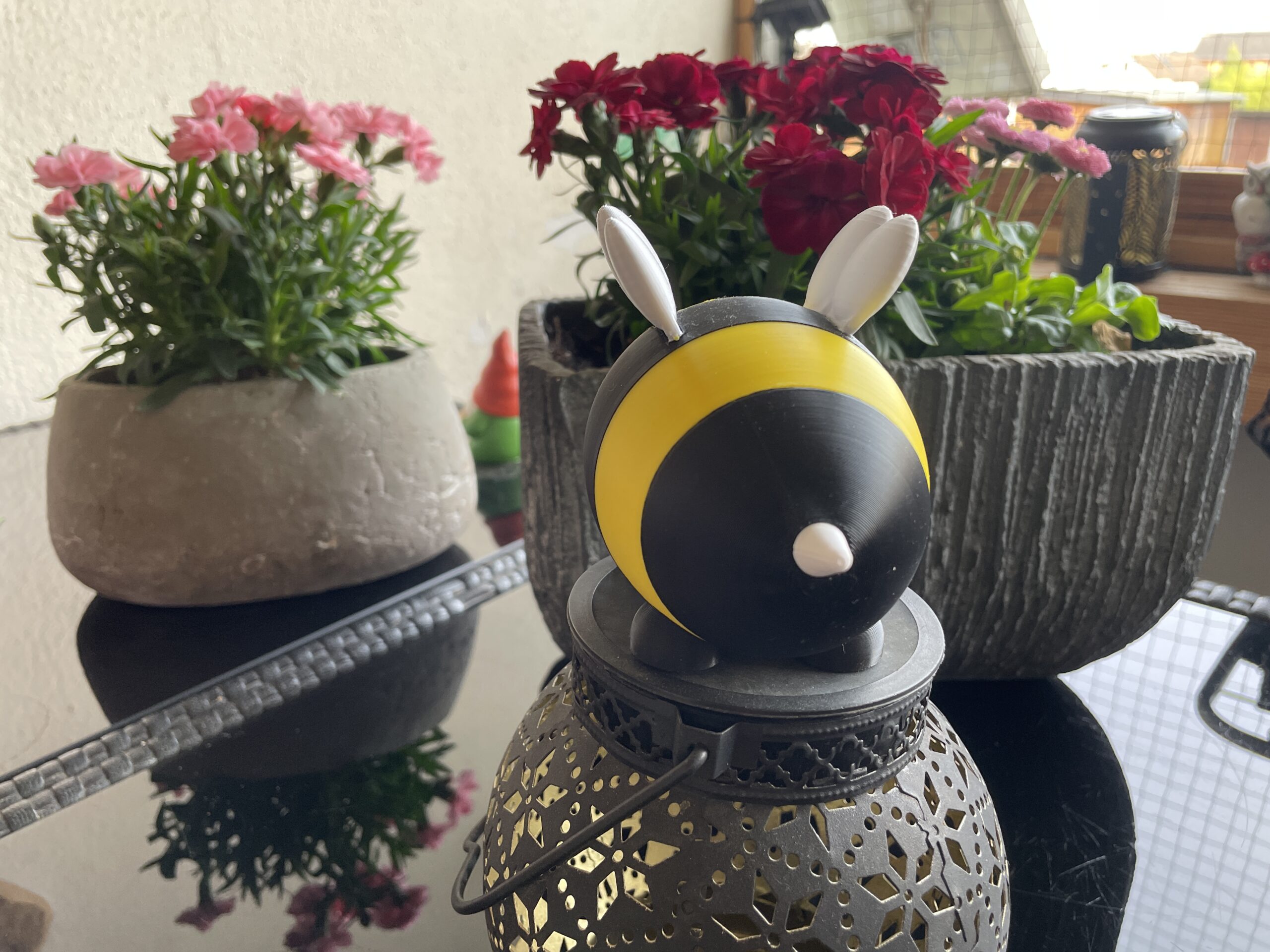 3D-Druck PLA Biene Bee Bumblebee Hummel Gartendeko Sommerdekoration Summer Decoration FDM