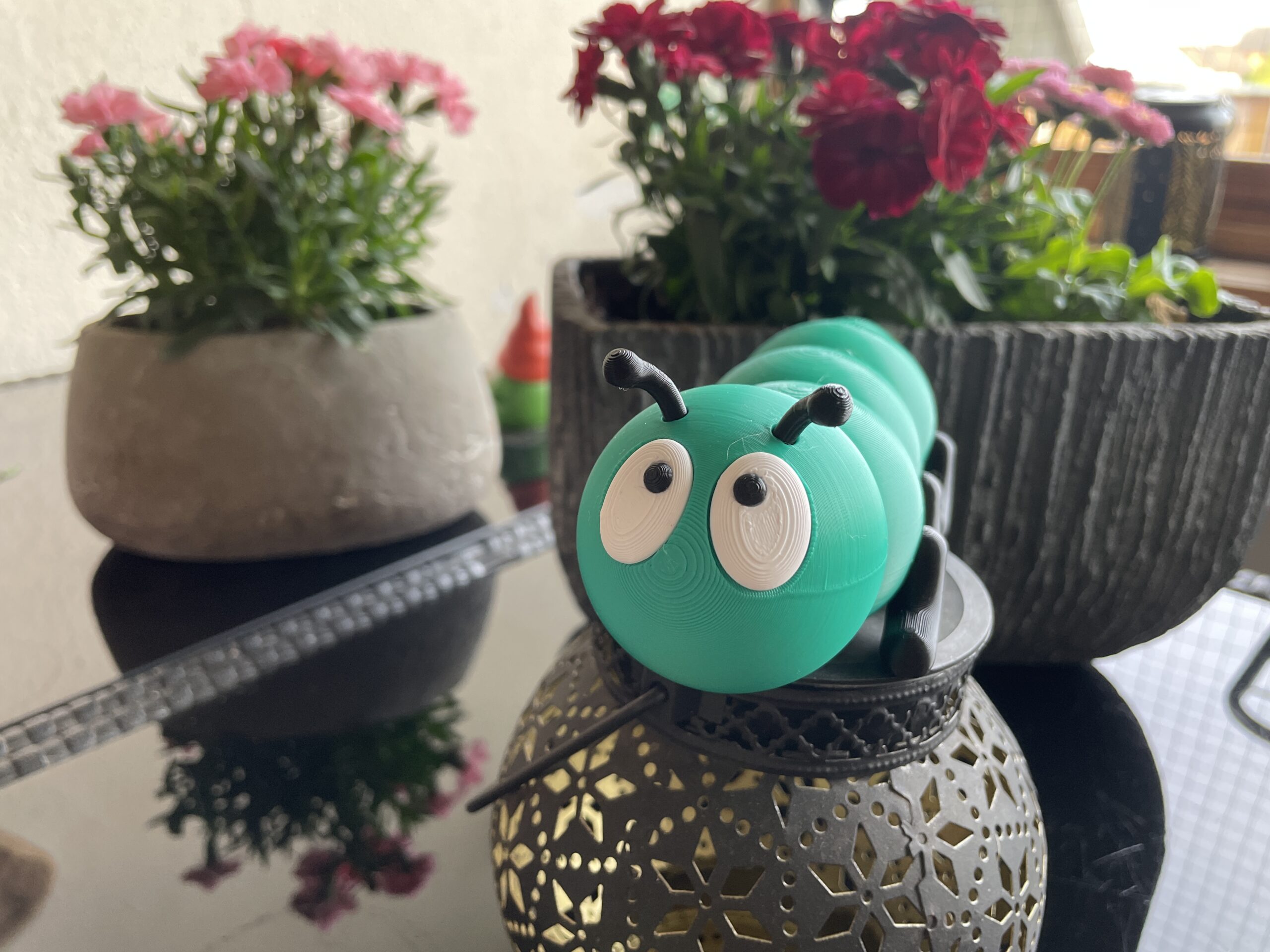 3D-Druck PLA Raupe Gartendeko Sommerdekoration