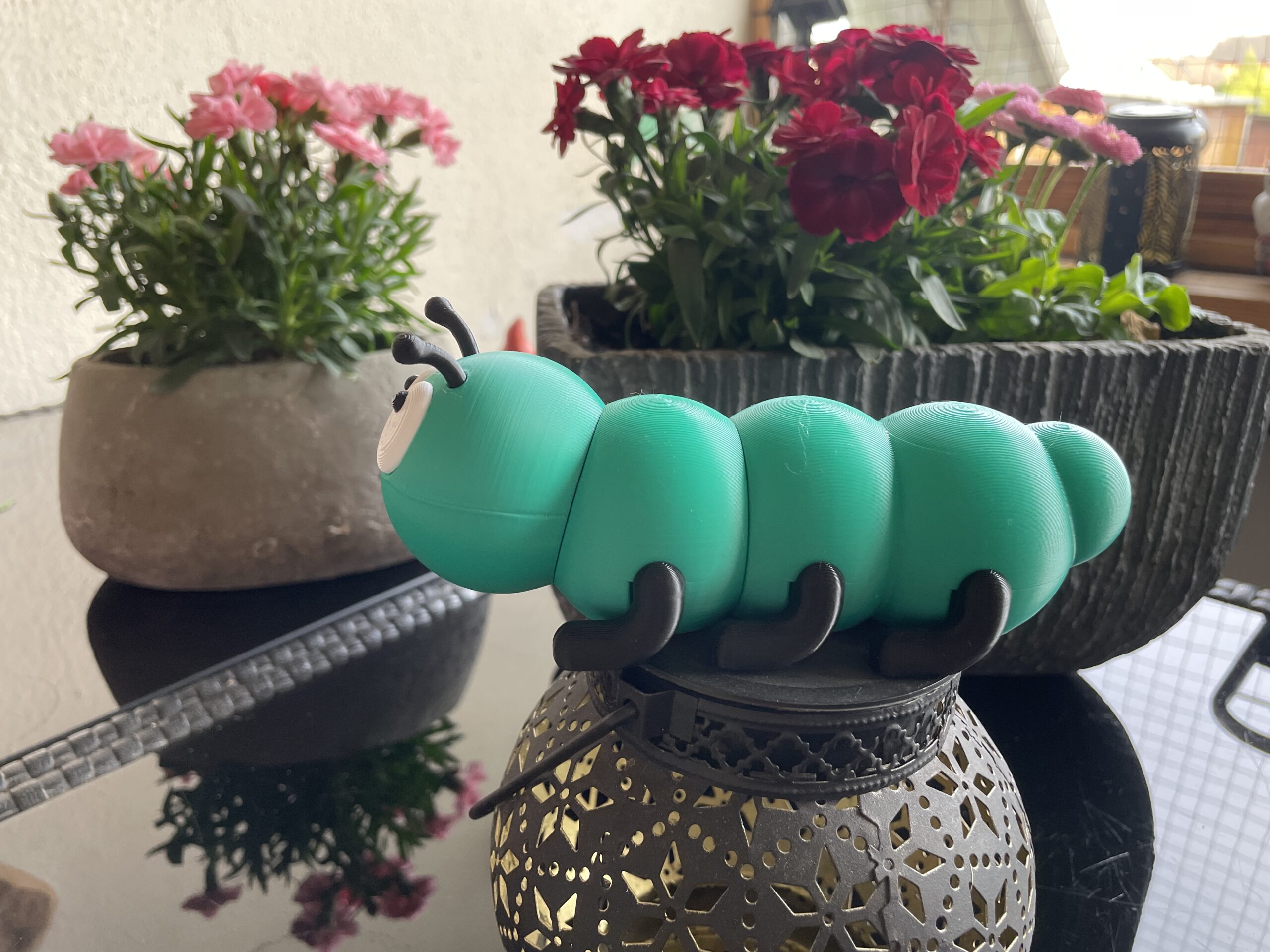 3D-Druck PLA Raupe Caterpiller Gartendeko Sommerdekoration Summer Decoration FDM