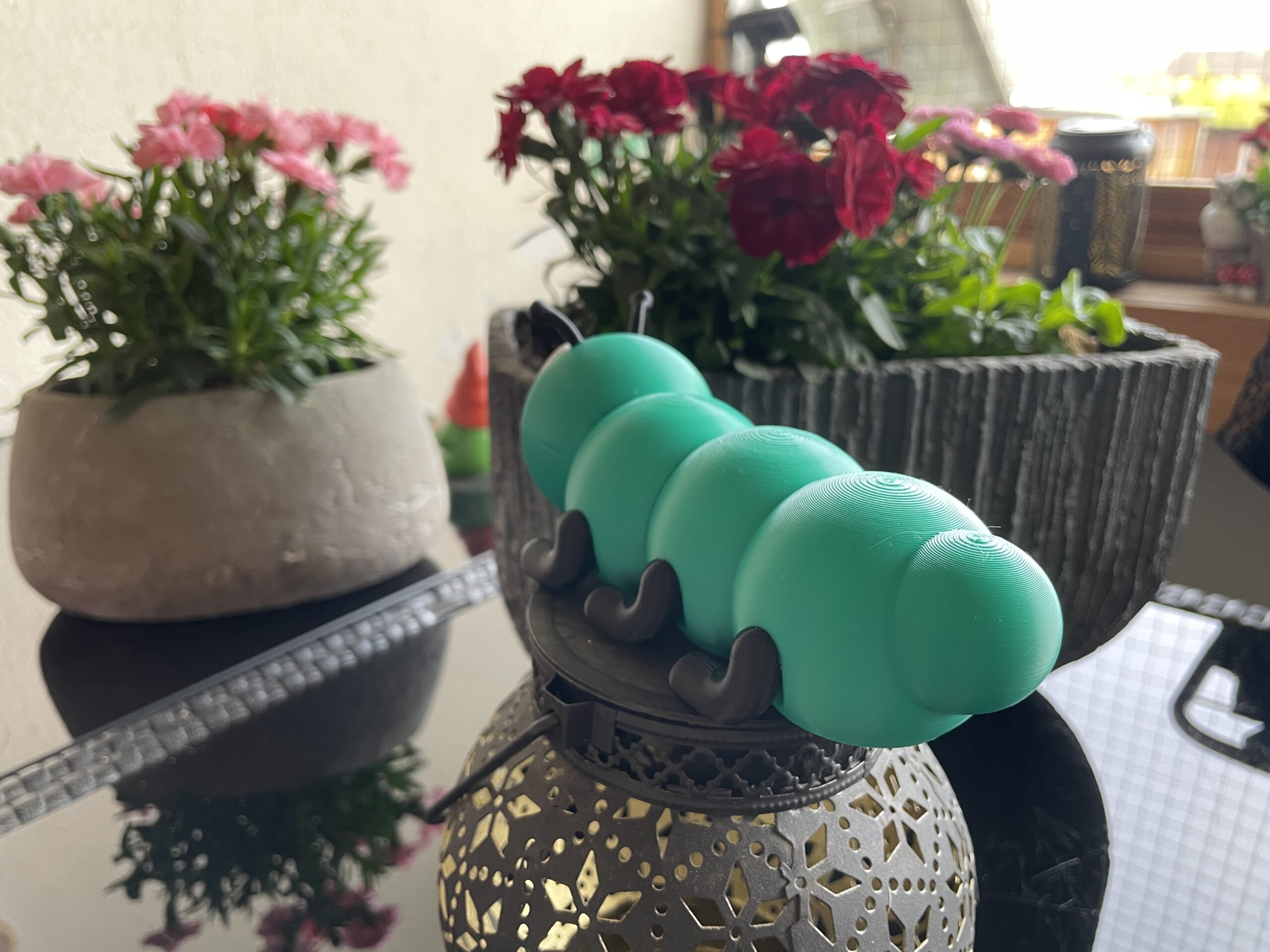 3D-Druck PLA Raupe Caterpiller Gartendeko Sommerdekoration Summer Decoration FDM