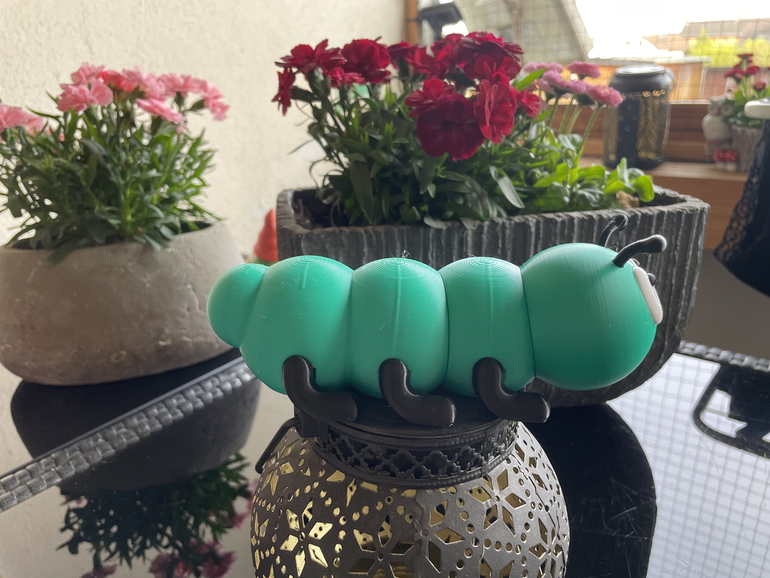 3D-Druck PLA Raupe Caterpiller Gartendeko Sommerdekoration Summer Decoration FDM