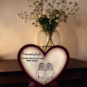Beleuchtbares 3D-Druck Freundschaftsgeschenk Herz Freundinnen PLA